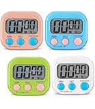 Birshe 4 Stück Countdown Stoppuhr Küche,Digitaler Magnetisch Stoppuhr Magnetische...