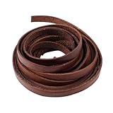 HIOQFR Lederriemen 5mm Breit Länge 5m Lederband Flach Braun Lederstreifen Dünnes...
