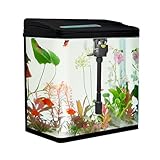 VIALIA Aquarium Komplettset mit LED-Beleuchtung, Pumpe und Filter, 38x24x43 cm,...