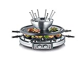 SEVERIN Raclette-Fondue-Kombination für 8 Personen, 1.900 W, zwei separat heizbare...