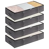 Lifewit 4 Stück 90L Unterbettkommode, Unterbett Aufbewahrungsbox mit deckel, Faltbare...