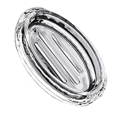 Sosoport Transparente Seifenschale aus Glas mit Streifennut Langlebiger Seifenhalter für...