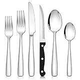 Herogo Besteck Set 12 Personen, 72-teilig Edelstahl Besteckset mit Steakmesser,...