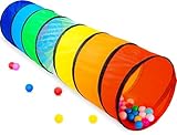 NUBUNI Kinder Tunnel XL 180 cm | Kinder Krabbeltunnel | Parcour Kinder Outdoor Indoor |...