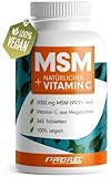 MSM 2000mg pro Tag + natürliches Vitamin C - 365 MSM Tabletten mit Methylsulfonylmethan -...