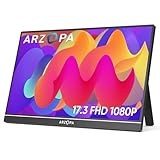 ARZOPA 17.3 Zoll Großer Portabler Monitor, 1920×1080 FHD HDR IPS Monitor mit Standfuß...