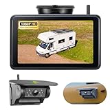 GREENAUTO Solar Rückfahrkamera Kabellos mit 7' 1080P Touchscreen Monitor: 9600mAh Akku 1...