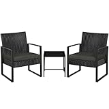 Yaheetech Balkonmöbel Set, Gartenmöbel-Set aus PE-Polyrattan Wetterfest inkl. 2 Stühle...