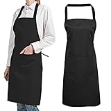 Gvolatee 2 Stücke verstellbare Schürze mit Taschen, Unisex Kochenschürze...