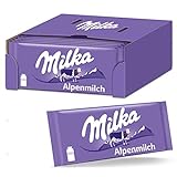 Milka Alpenmilch 24 x 100g Tafel, Zartschmelzende Milka Alpenmilch Tafel Schokolade