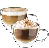 ecooe Doppelwandige Cappuccino Tassen Glaser Latte Macchiato Glaser Borosilikatglas...