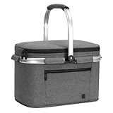 ALLCAMP Faltbar Isoliert Kühltasche - Einkaufskorb Thermo Mit Deckel, Abnehmbarer...