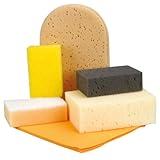 NIGRIN Auto Wasch-Set sechsteilig Insektenschwamm Autoschwamm 2 Universal-Schwämme ,...
