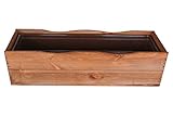 Kiefernholz Blumenkasten mit Kunstoffeinsatz 54 cm Mittel