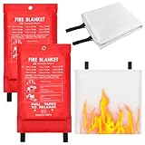 2Stk Löschdecke Küche Feuerlöschdecke Löschdecke für küche 1m x 1m Glasfaser...