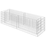 vidaXL Gabionen Hochbeet Verzinkter Stahl 180x50x50 cm Pflanzkorb Steinkorb