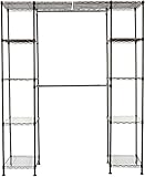 Amazon Basics Ausziehbarer Offener Kleiderschrank mit 10 Höhenverstellbaren...