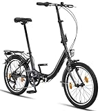 Chillaxx Bike URBAN 20 Zoll Faltrad, Klapprad, Shimano 6 Gang-Schaltung, LED...