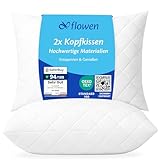 Flowen Kopfkissen 40x80 cm Kissen für Bett 40 x 80 2er Set Bettkissen Hypoallergene...