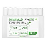 Kineco Ec-Cash Kassenrollen 57mm x 18m x 12mm - Thermorollen, Thermopapier,...
