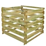 ShGaxin Lattenkomposter 0,54 m3 Quadratisch Holz, Gartenkomposter, Schnellkomposter,...