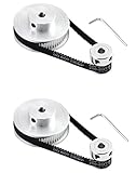QWORK® 2 Sätze Zahnriemenscheibe 2GT für 3D-Druckers, 20 & 60 Zähne 5mm Bohrung...