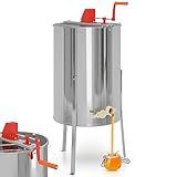 Jago® Honigschleuder - aus Edelstahl, Manuell, für 4 Waben, Ø490 mm, mit Deckel - Honig...