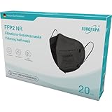 EUROPAPA® 20x FFP2 Masken Schwarz 3D-Form Atemschutzmaske 5-Lagen Staubschutzmasken...