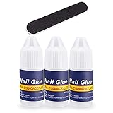 3PC x3g Nagelkleber Extra stark und schnelltrocknend Nail Glue für tips mit 1PC...