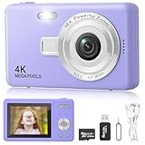 Digitalkamera Fotokamera mit 64GB Karte, 1080P FHD 40MP Kinder Kamera 2.4' LCD,...