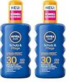 NIVEA SUN Schutz & Pflege Sonnenspray LSF 30, wasserfestes Sonnencreme Spray mit Vitamin C...