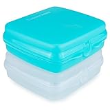 Tupperware Eco+ Sandwich-Box 1x hellblau + 1x türkis Brotdose Pausenbrot...