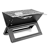 Relaxdays Klappgrill, praktisch, tragbar, inkl. Rost und Kohleschale, H x B x T: 30,5 x 30...