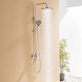 Duscharmatur Komplettset, Auralum Regendusche mit Armatur Höhenverstellbar 1-1,39m,...
