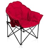 ALPHA CAMP Campingstuhl Faltbar, Klappstuhl bis 150kg, Moonchair für Outdoor...