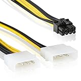 8-Pin PCI Express Grafikkarten Stromkabel zu 2x 4 Pin Molex IDE | 18cm | PCIe Stromadapter...