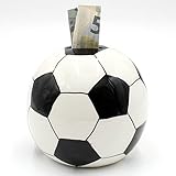 W-10018484 - Spardose Fussball in schwarz Weiss, ca. 10 x 10 x 10 cm