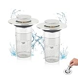 2 Stück Waschbeckenstöpsel(34-40mm) Pop up Waschbeckenstöpsel Abflussstopfen...