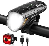 Deilin Fahrradlicht Set, bis zu 70 Lux LED Fahrradbeleuchtung USB Aufladbar Fahrradlampe,...