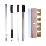 Pizzaofenbürste mit Schaber - Grillbürste aus Aluminium mit langem Griff | Zubehör...