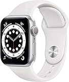 Apple Watch Series 6 (GPS, 40MM) Aluminiumgehäuse Silber mit weiß Sportarmband...