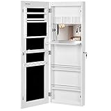 SONGMICS Schmuckschrank extra breiter Spiegel (Rahmenlose Spiegeltür)...
