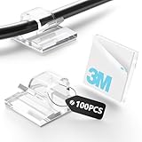 Tesmax 100 Stück Kabelhalter Selbstklebend,Kabelclips Selbstklebend für Kabelmanagement...