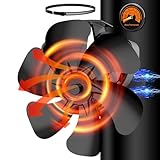 semai Kaminventilator Magnetisch, 6 Blättern Leiser Kamin Ofenventilator ohne...