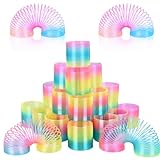 Herefun Regenbogenspirale für Kinder, 24 Stück Mini Spirale Magic Springs, Regenbogen...