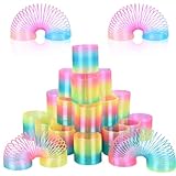 Herefun Regenbogenspirale für Kinder, 24 Stück Mini Spirale Magic Springs, Regenbogen...