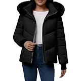 Generisch 80er jahre outfit damen Mantel Damen Winter Jacke Warm Steppmantel mit...