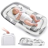 Baby Nest Nestchen, Babynest für Neugeborene bis 24 Monate - Atmungsaktives & Beidseitig...
