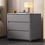 EALLEN Eleganter Nachttisch, Side Table for Bedroom, Light Luxury Leather Bedside Table...