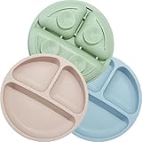 PandaEar Silikon Baby Teller Rutschfest Kinder Tischset mit Saugnäpfen - Geteilte...